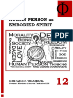 Human Person As Embodied Spirit: Gian Carlo C. Villagracia