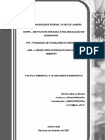  POLÍTICA AMBIENTAL E PLANEJAMENTO ENERGÉTICO - Emílio La Rovère