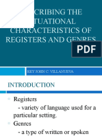 Describing The Situational Characteristics of Registers and Genres