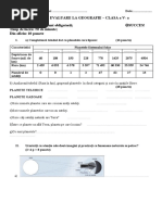 Test Terra o Planeta A Universului