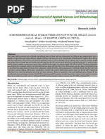 Agromorphological Characterisation of Foxtail Millet (Setaria