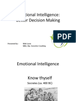 Emotional Intelligence: Better Decision Making: Presented By: Mick Lavin MBA, Dip. Executive Coaching