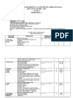 Planificare Calendaristica La Disciplina Limba Engleza ANUL SCOLAR 2020 - 2021 Clasa I Semestrul I