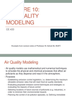 10: Air Quality Modeling: Excerpts From Lecture Notes of Professor M. Ashraf Ali, BUET