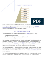 Bloom's Taxonomy of Learning Domains: Concepts, Processes, Procedures, and Principles