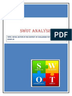 Swot Analysis: Topic: Retail Sector in The Context of Challenges Put Forward by COVID-19