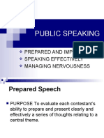 Public Speaking: Prepared and Impromptu Speaking Effectively Managing Nervousness