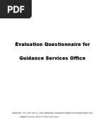 Evaluation Questionnaire For Guidance Services Office