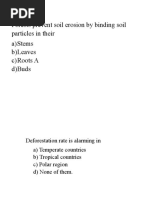 Forests Prevent Soil Erosion by Binding Soil Particles in Their A) Stems B) Leaves C) Roots A D) Buds