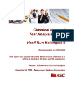 Classical Item and Test Analysis Report Hasil Run Kelompok 6