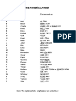 SRC Phonetic Alphabet