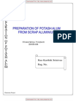 CBSE XIi Chemistry Project PREPARATION OF POTASH ALUM FROM SCRAP ALUMINIUM