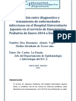 HOSPITAL UNIVERSITARIO JAPONES - Relación Entre Diagnostico y Tratamiento de Enfermedades Infecciosas