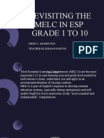 Revisiting The Melc in Esp Grade 1 To 10: Nikki C. Abarentos Teacher Iii, Indang East Es