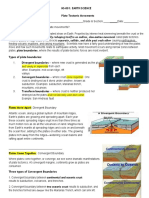 Plate Tectonic Movements WS