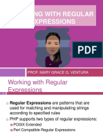 Working With Regular Expressions: Prof. Mary Grace G. Ventura