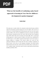 What Are The Benefits of Continuing A Play-Based Approach To Learning in Year One For Childrens Development in Spoken Language