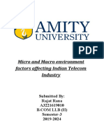 Explain The Micro and Macro Environment Affecting Indian Telecom Industry