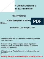 Foundations of Clinical Medicine-1 Summer 2014 Semester: History Taking