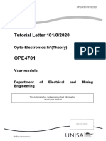 Tutorial Letter 101/0/2020: Opto-Electronics IV (Theory)