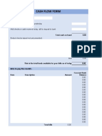 Cash Flow Form in Excel