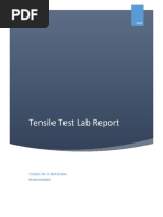 Tensile Test Lab Report: Strength of Material