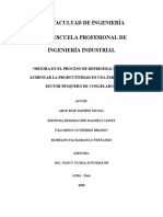 Mejora en El Proceso de Refrigeracion para Aumentar La Productividad en Una Empresa Del Sector Pesquero de Congelados