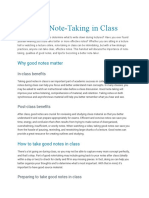 Effective Note-Taking in Class: Why Good Notes Matter