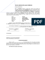 Deed of Absolute Sale Vehicle: Isuzu Cargo Truck 8PA1-810502F SFW442-6209593 MVT-246 Color: Blue