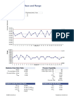 Control Chart For Mean and Range: Quality Characteristic