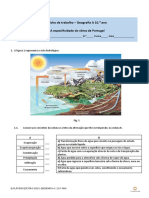 Geografia A 10 - Ficha de Trabalho - Recursos Hídricos 1