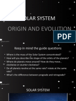 Solar System: Origin and Evolution