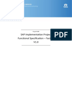 SAP Implementation Project Functional Specification - Factura V1.0