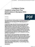 Techniques To Reduce Timing Violations Using Clock Tree Optimizations in Synopsys ICC2