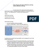 Define Machine Learning. Discuss The Types of Machine Learning. List The Application Areas of Machine Learning