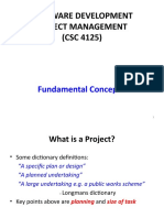 Software Development Project Management (CSC 4125) : Fundamental Concepts