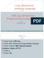 CSE-113: Structured Programming Language CSE-114: Structured Programming Language Lab