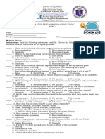 Summative Test in Physical Education 7 Week 1