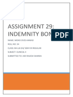 Assignment 29: Indemnity Bond