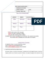 Relative Pronouns: Subject Object Possession