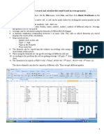 Program: 1 Build A Worksheet With A Student Record and Calculate The Result Based On Average Marks