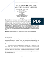 Modelling of Cold Roll Process Using Analytic and Finite Element Methods