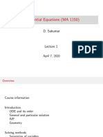 Differential Equations Intro