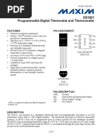 DS1821 Programmable Digital Thermostat and Thermometer: Features Pin Assignment