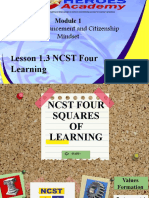 Values Enhancement and Citizenship Mindset: Esson 1.3 NCST Four Learning