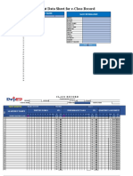 Input Data Sheet For E-Class Record: Learners' Names Basic Information