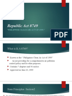 Republic Act 8749: "Philippine Clean Air Act of 1999."