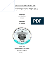 Rule Making Power Under Advocates Act, 1961: Project Submitted in Partial Fulfilment of The Course Professional Ethics &