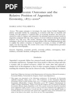 Macroeconomic Outcomes and The Relative Position of Argentina's Economy, 1875-2000