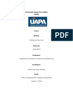 Tarea I de Fundamentos Filosoficos e Historicos de La Educacion